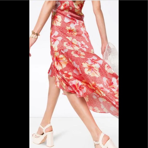 Onia NWT -S-  martine hibiscus-print 💯%silk dress - Picture 6 of 14